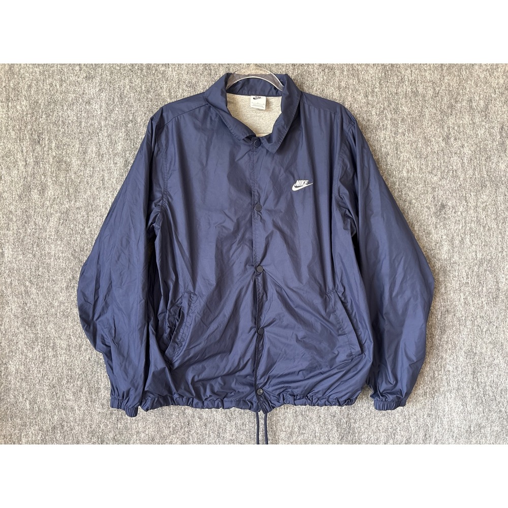 Nike Mens Coaches Jacket Navy Blue Windbreaker Snap Front Small RN56323